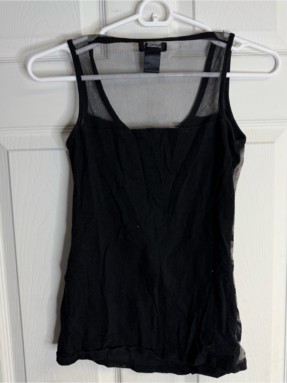 2000s Y2K Vintage Teenage Runaway Black Ribcage Mesh-Back Tank Top Punk - Picture 10 of 12